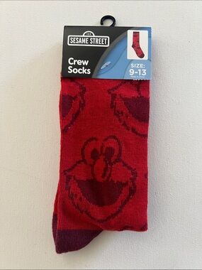 Sesame Street Elmo Red and Dark Red Crew Socks